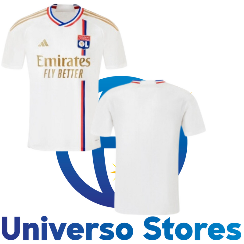 Descubre la camiseta principal del Lyon 2023-2024, diseñada en blanco impecable con toques sutiles de rojo y azul. Confeccionada con materiales de alta calidad, ofrece un estilo sofisticado y comodidad para cada aficionado.