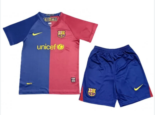 CAMISETA BARCELONA I 08/09 CONJUNTO INFANTIL (RETRO)